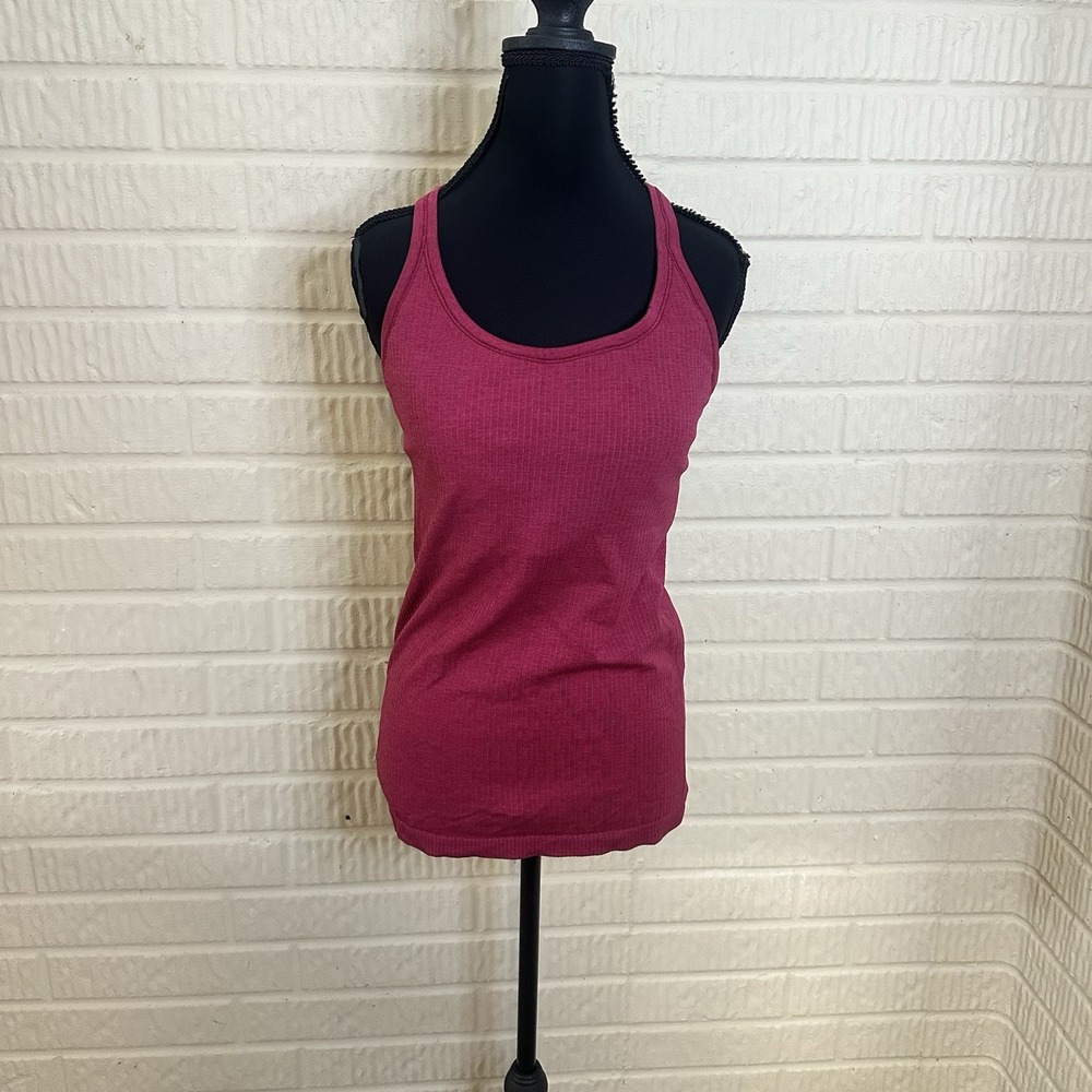 Lululemon Ebb To Street Tank Top Burgundy Athletic Athleisure Yoga Women's Sz 10